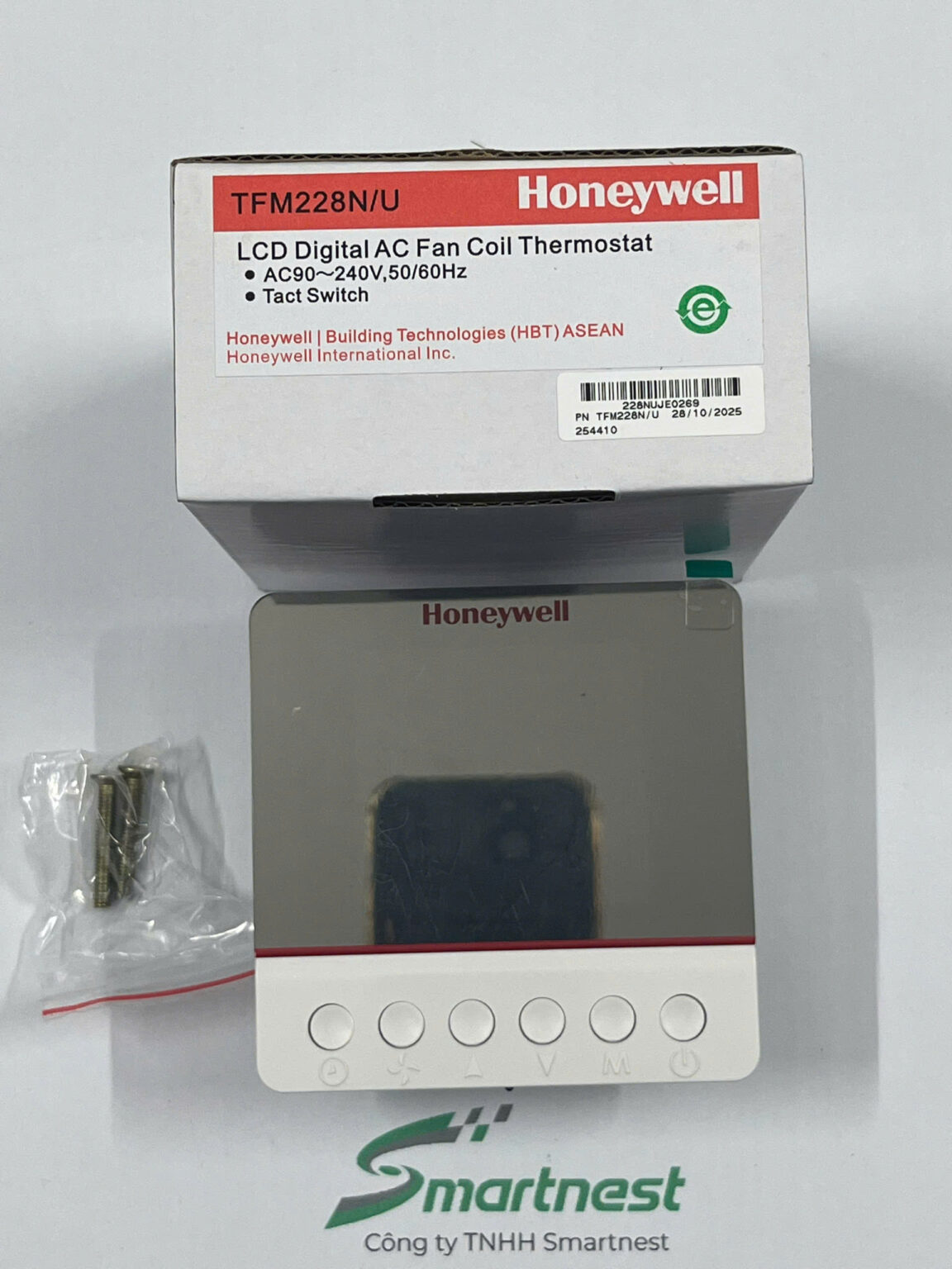 Thermostat Honeywell TFM228N/U cho hệ FCU 2 ống, ba tốc độ quạt