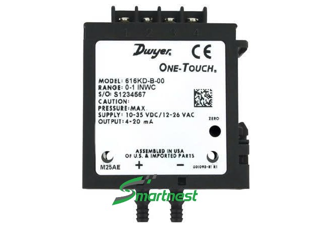 Cảm biến chênh áp 616KD Dwyer với nút hiệu chuẩn One-Touch